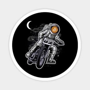 Astronaut Motorbike BitCoin BTC To The Moon Crypto Token Cryptocurrency Wallet Birthday Gift For Men Women Kids Magnet